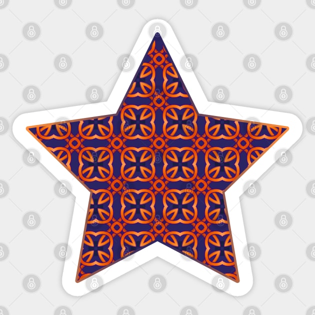 Retro Patterned Star Sticker by RdaL-Design